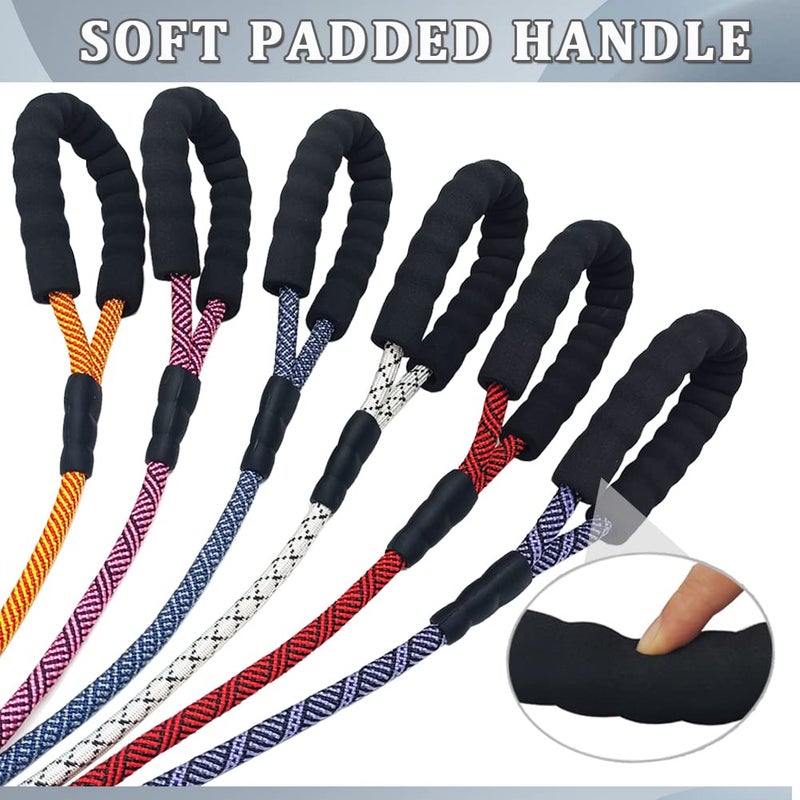MayPaw Heavy Duty Rope Dog Leash, 6/8/10FT Nylon Pet Leash, Soft Padded Handle Thick Lead Leashes for Large Medium Dogs Walking Roaming (6ft * 1/2", Purple Black) - Image 3